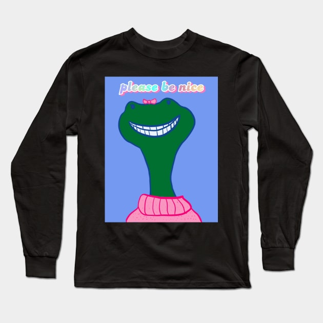 Please be nice froggy Long Sleeve T-Shirt by hgrasel